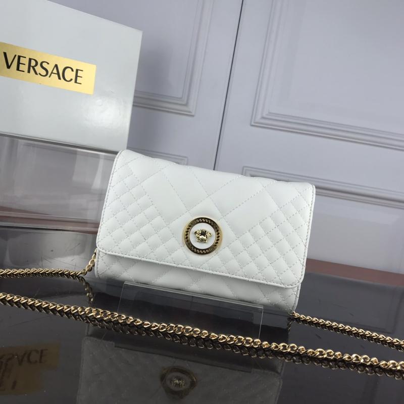 Versace Chain Handbags DBFG909 full leather embroidered white